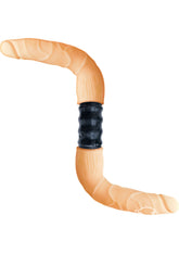 All American Whoppers Xtreme Vibrating Bend Double Dildo - Flesh/Vanilla