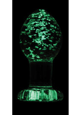 Firefly Glass Plug Butt Plug - Clear/Glow In The Dark - Medium