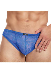 Lace King Lace Thong - Medlum - Blue - Large/Medium