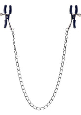 ME YOU US Squeeze and Please Adjustable Nipple Clamps with Chain - Metal/Silver