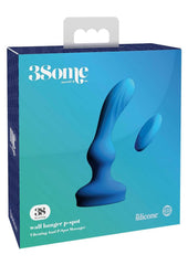 3Some Wall Banger Silicone Rechargeable Remote Control P-Spot Anal Vibrator - Blue