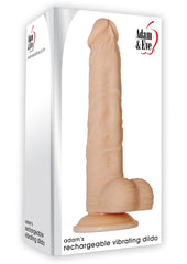 Adam and Eve - Adam's Rechargeable Silicone Vibrating Dildo with Balls - Vanilla - 9in