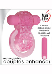 Adam and Eve Couples Enhancer Rechargeable Cock Ring - Pink