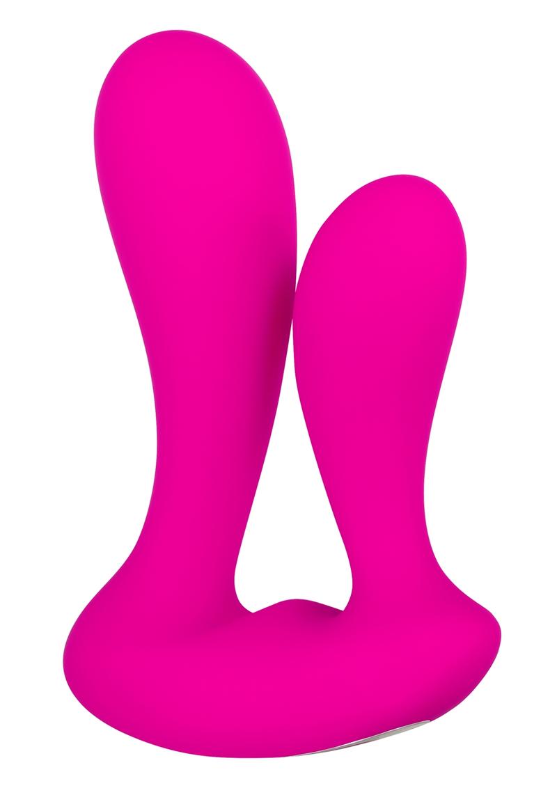 Adam and Eve Silicone Rechargeable Dual Entry Vibrator with Remote Control - Pink