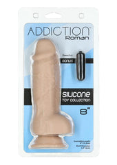 Addiction Roman Silicone Dildo with Bonus Bullet - Vanilla - 8in