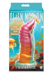 Alien Nation Neptune Silicone Dildo - Magenta/Orange/Purple