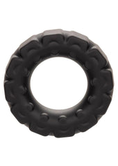 Alpha Liquid Silicone Prolong Tread Cock Ring - Black