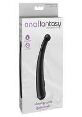 Anal Fantasy Collection Vibrating Curve Probe Waterproof - Black - 6.75in