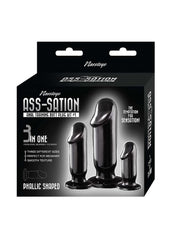 Ass-Sation Kit #1 Anal Trainer Butt Plug - Black - 3 Piece/Set