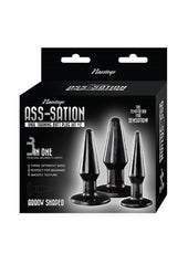 Ass-Sation Kit #2 Anal Trainer Butt Plug - Black - 3 Piece/Set