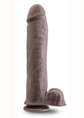 Au Naturel Big John Sensa Feel Dual Density Dildo with Balls - Chocolate - 11.5in