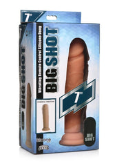 Big Shot Wireless Vibrating Silicone Dildo - Vanilla - 7in