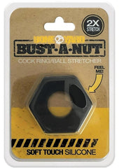 Boneyard Bust A Nut 2x Stretch Silicone Cock Ring Ball Stretcher - Black