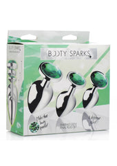 Booty Sparks Emerald Gem Anal Plug - Green - Set