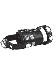 C and B Gear Cock Ring with Ball Stretcher and Optional Weight Ring - Black - 2in