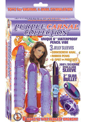 Carnal Collection Set with Silicone Sleeves - Purple