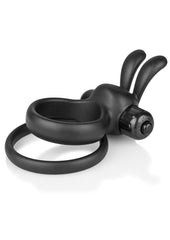 Charged Ohare XL Silicone USB Rechargeable Wearable Rabbit Vibrating Cock Ring - Black (Individual