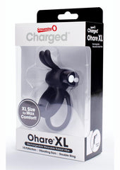 Charged Ohare XL Silicone USB Rechargeable Wearable Rabbit Vibrating Cock Ring - Black (Individual - Black - XLarge