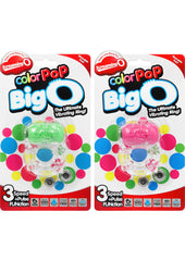 Color Pop Big O Silicone Vibrating Cock Ring Waterproof - Assorted Colors