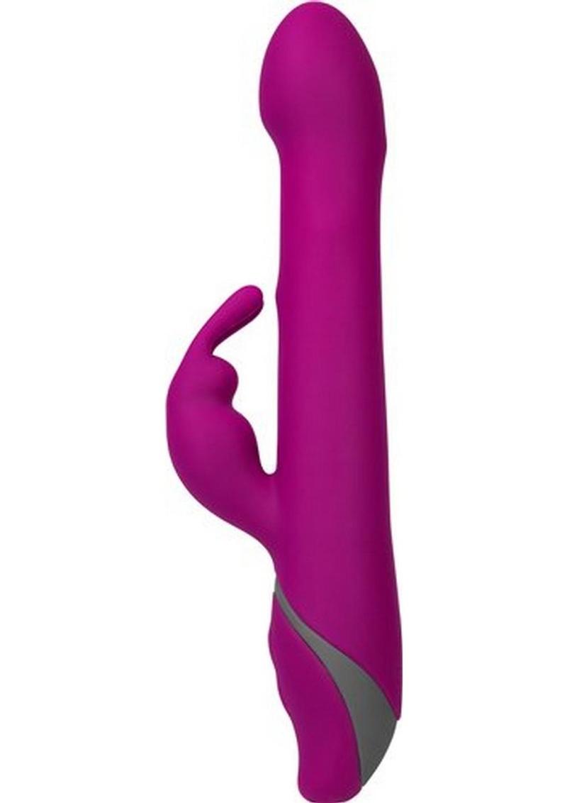 Commotion Rhumba Rechargeable Silicone Rabbit Vibrator - Pink/Raspberry
