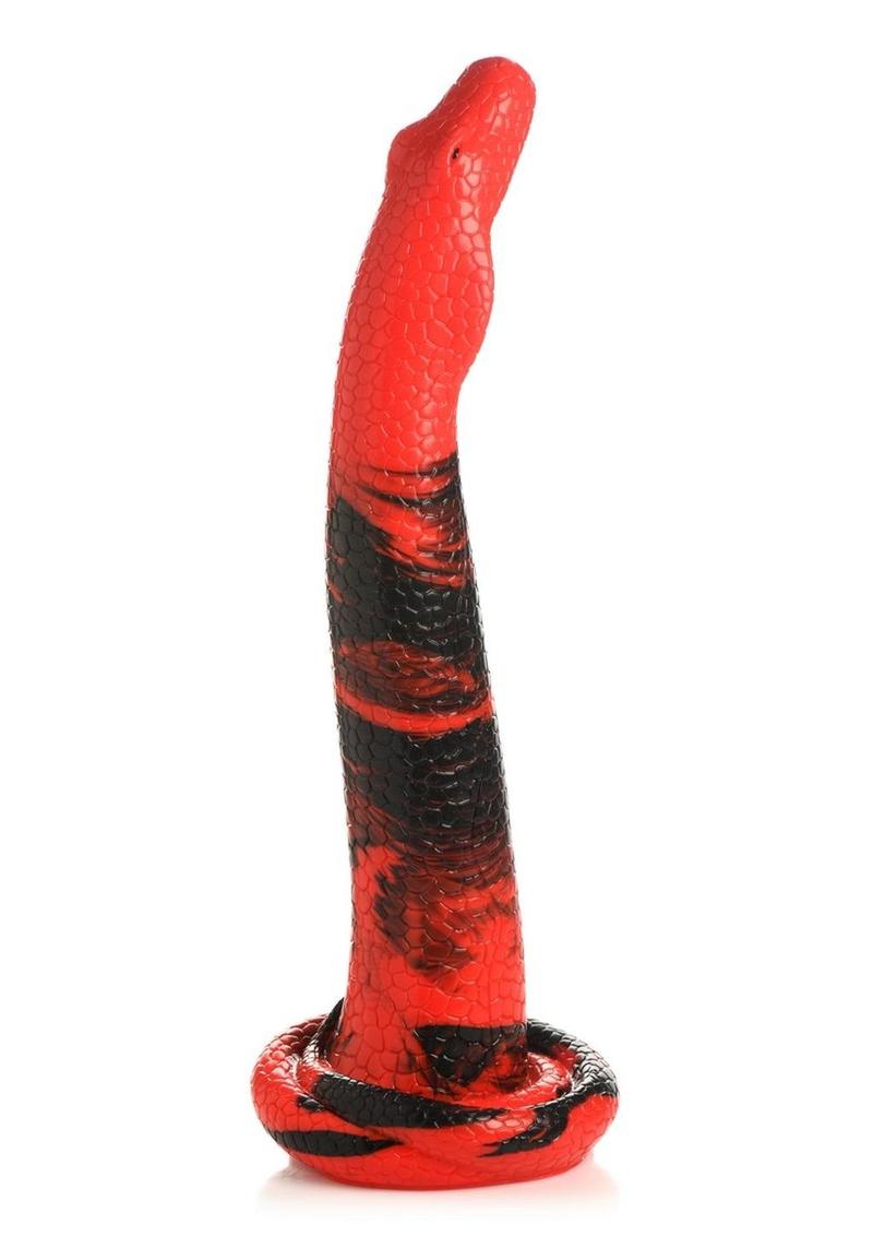 Creature Cocks King Cobra Long Silicone Dildo - Black/Red - Large - 14in