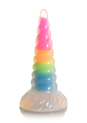 Creature Cocks Uni-Glow Glow In The Dark Silicone Dildo - Glow In The Dark/Multicolor/Rainbow