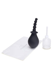 CS 250ml Soft Squeeze Beaded Anal Douche - Black