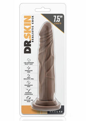 Dr. Skin Realistic Cock Basic 7.5 Dildo - Chocolate - 7.5in