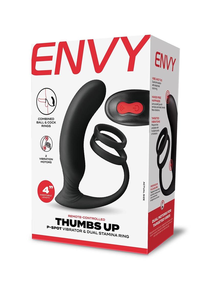 Envy Remote Prostate Vibe and Cock Ring - Black