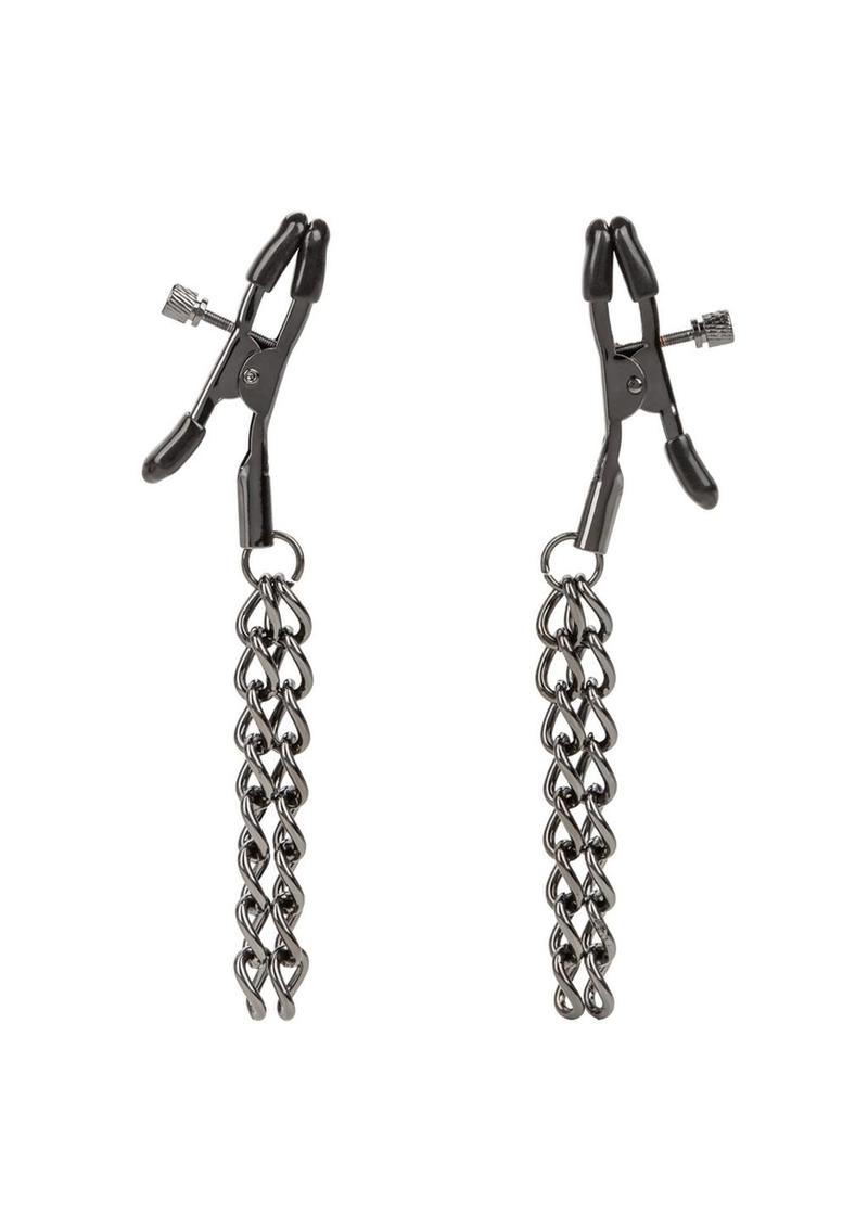 Euphoria Collection Chain Nipple Clamps - Black