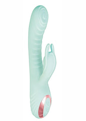 Exciter Thumping G-Spot Rechargeable Rabbit Vibrator - Aqua/White