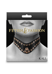 Fetish and Fashion Kali Collar - Black/Gold