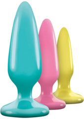 Firefly Pleasure Plug Trainer Kit Butt Plugs - Assorted Colors/Glow In The Dark