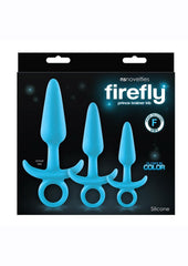 Firefly Prince Trainer Kit Silicone Butt Plugs - Blue/Glow In The Dark