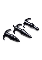 Frisky Thrill Trio Anal Plug - Black - Set