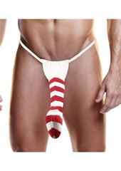 Fundies Candy Cane Thong - Red/White - One Size