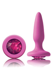 Glams Mini Silicone Butt Plug - Pink/Pink Gem