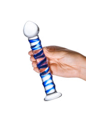 Glas Blue Spiral Glass Dildo