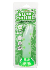 Glow Stick Leaf Silicone Glow In The Dark Dildo with Suction Base - Green