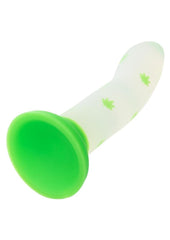 Glow Stick Leaf Silicone Glow In The Dark Dildo with Suction Base