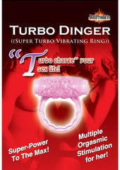 Humm Dinger Super Turbo Vibrating Cock Ring - Magenta/Pink