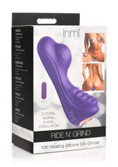 Inmi Ride N' Grind 10x Vibrating Rechargeable Silicone Grinding Clitoral Stimulator with Remote Control - Purple