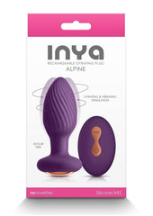 Inya Alpine Rechargeable Silicone Anal Plug with Remote Control - Purple