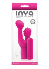 Inya Finger Fun Silicone Rechargeable Vibrating Clitoral Stimulator - Pink