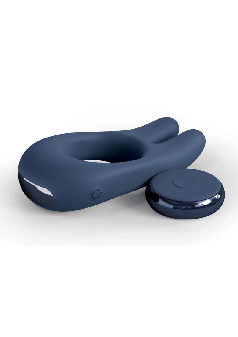 Jimmyjane Deimos Rechargeable Silicone Dual Vibe Cock Ring - Blue