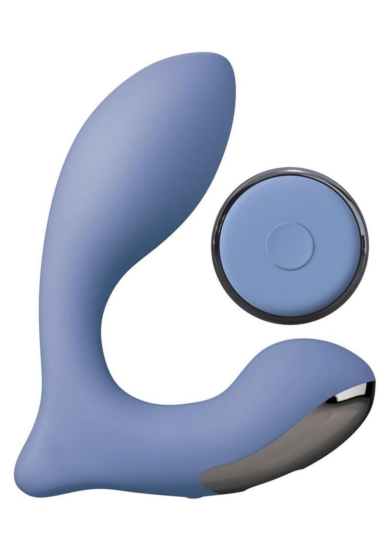 Jimmyjane Neptune 2 Rechargeable Silicone Dual Vibrating P-Spot Massager - Blue