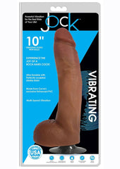 Jock Vibrating Dildo with Balls - Caramel - 10in