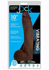 Jock Vibrating Dildo with Balls - Chocolate - 10in