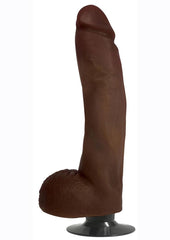 Jock Vibrating Dildo with Balls - Chocolate - 10in