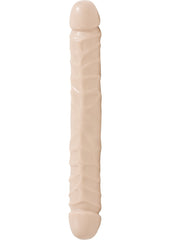 Jr. Veined Double Header Bender Dildo - Flesh/Vanilla - 12in